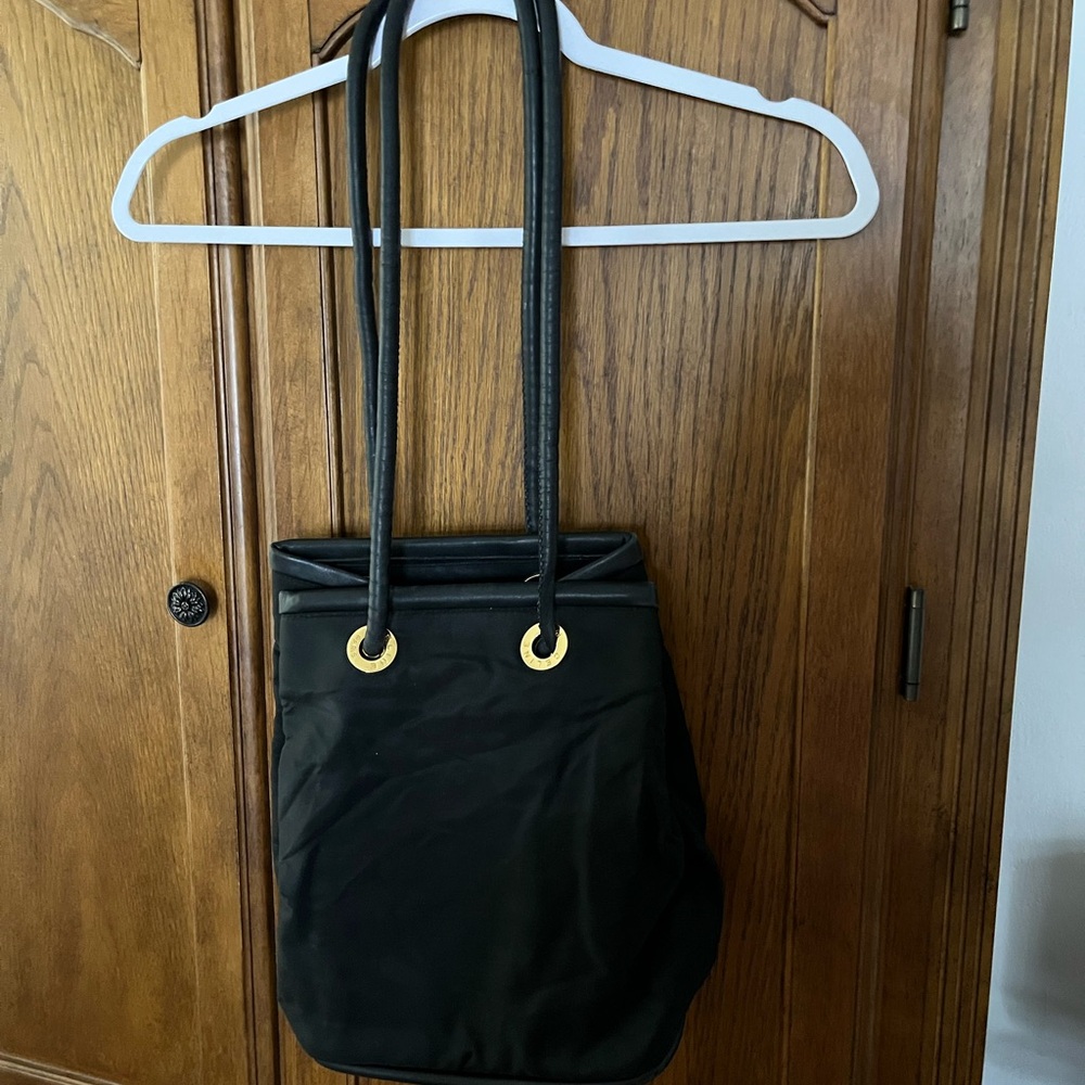 Celine Black and Gold Shoulder Bag with Minimalist Elegance